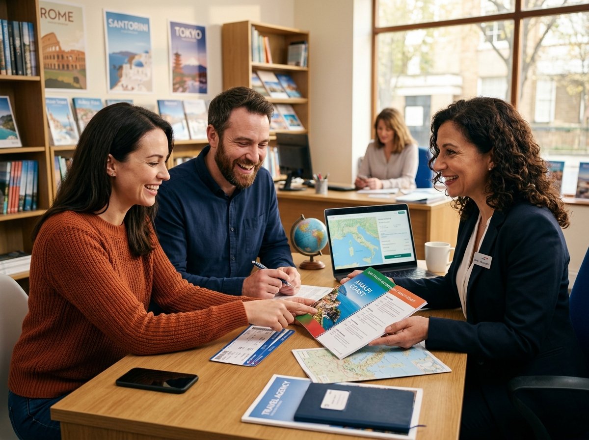 Happy Travelers Planning Vacation